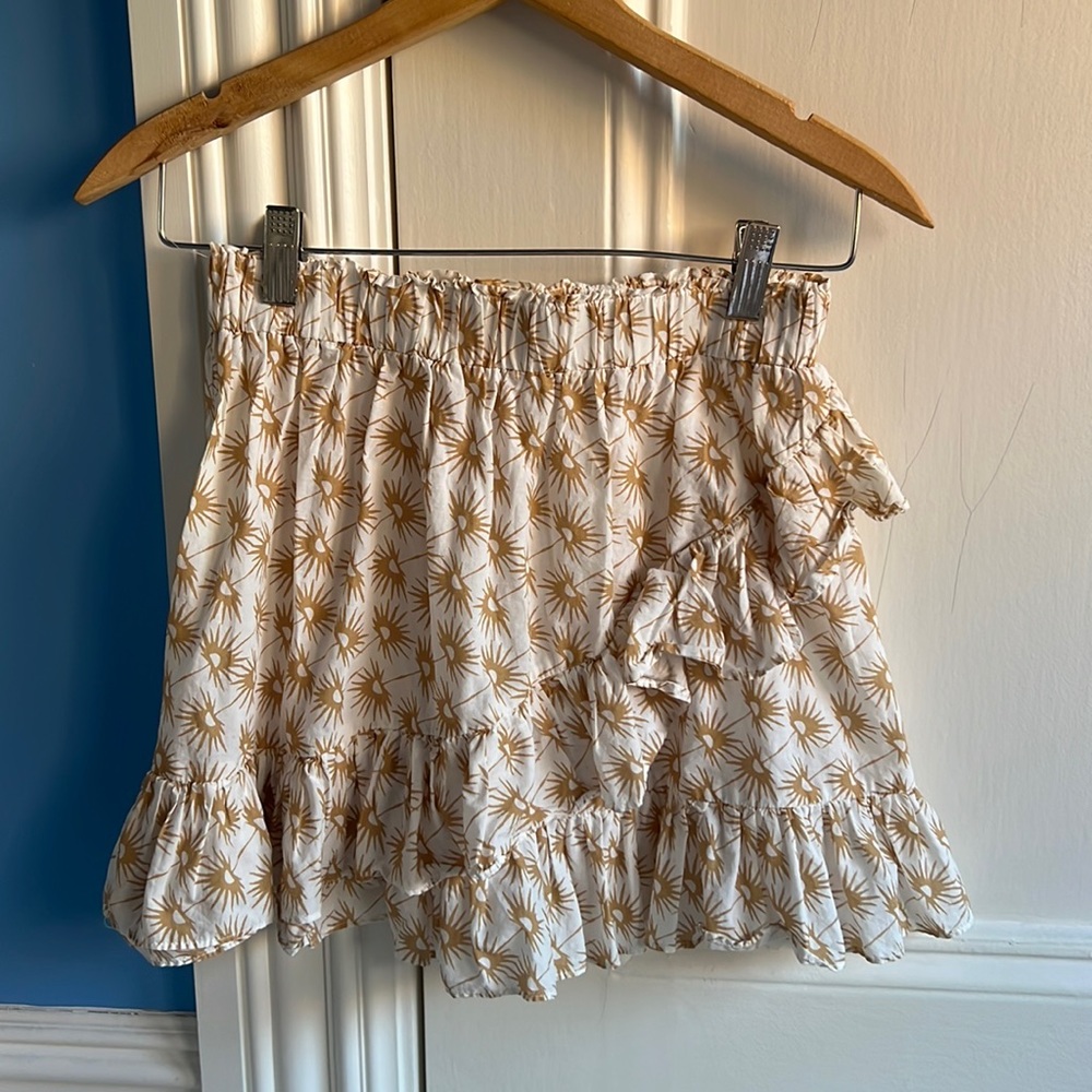 Eberjey White Cotton Skirt with Yellow Motif, S/P
